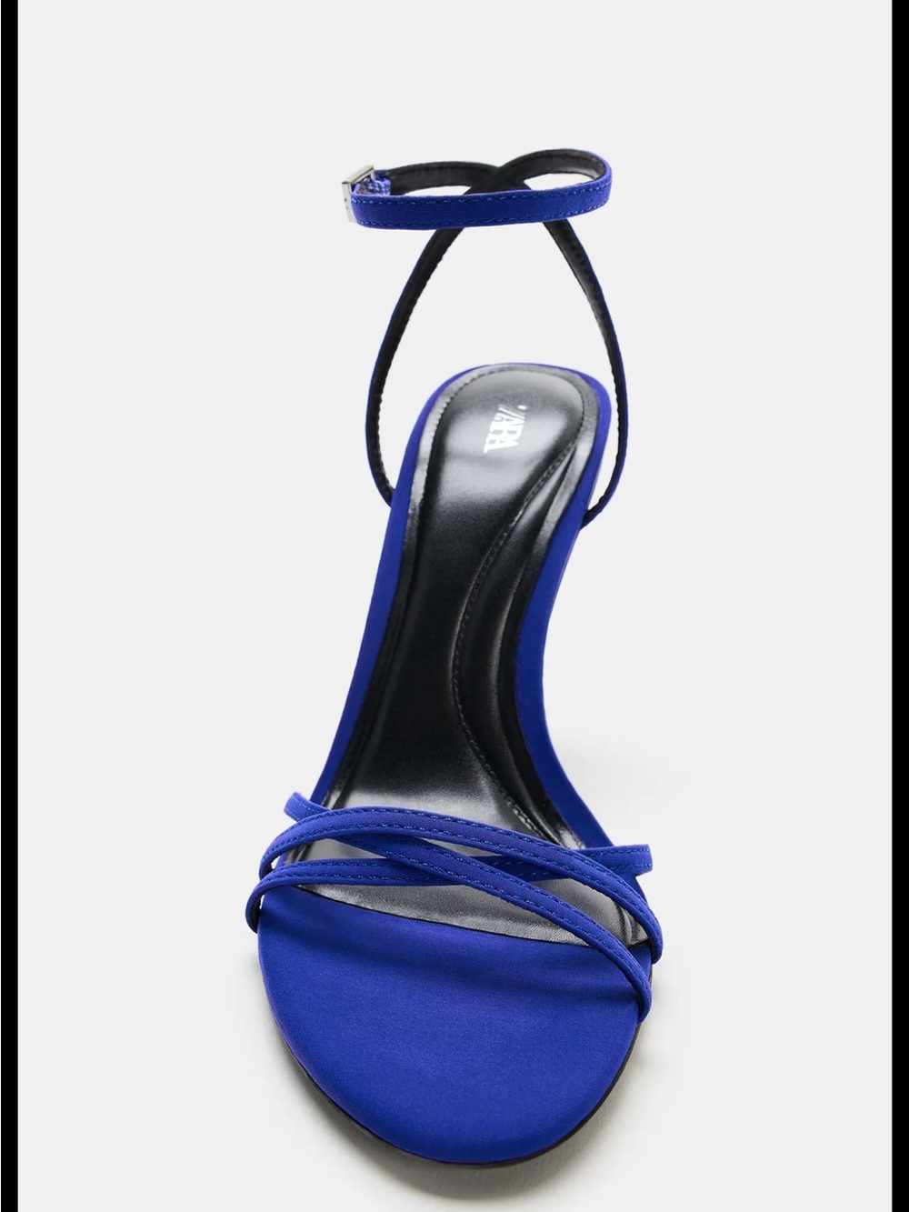 Zara Cobalt Blue Strappy Ankle‑Tie Stiletto Sandals - Picture 3 of 8